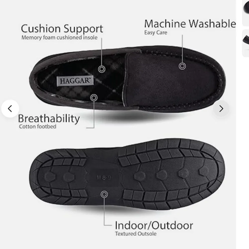 Haggar Men's Black Loafers
